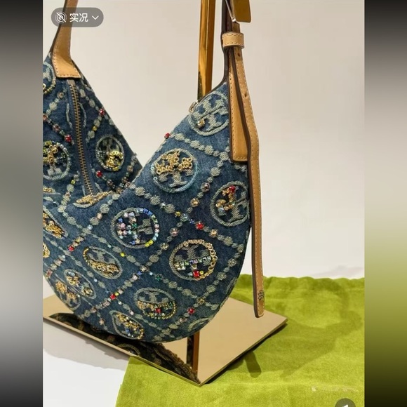 Tory Burch
T Monogram Embellished
Denim Shoulder Bag - Picture 2 of 5
